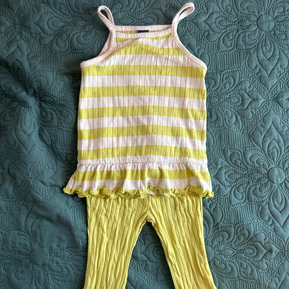 Old Navy Yellow and White Striped Sleeveless Top